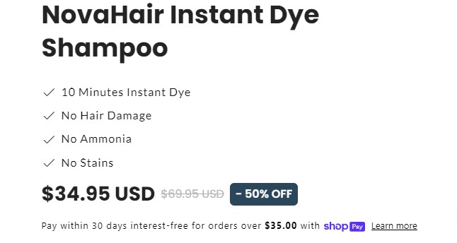 What is Nova Hair Shampoo Pricing?