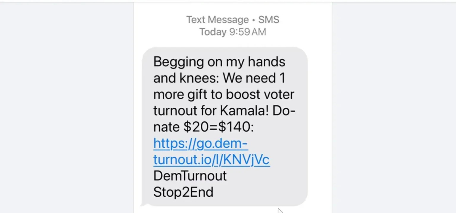 Text Messages from DemTurnout.io