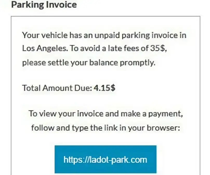 LA-DOT Parking Text