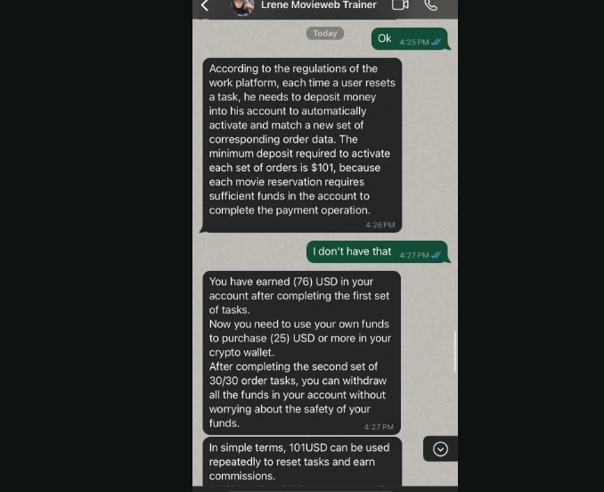 Movieweb Recruiter Text Scam