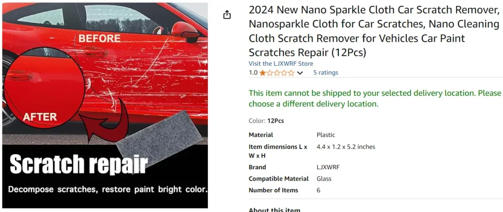 Nano Sparkle Cloth Car Scratch Remover