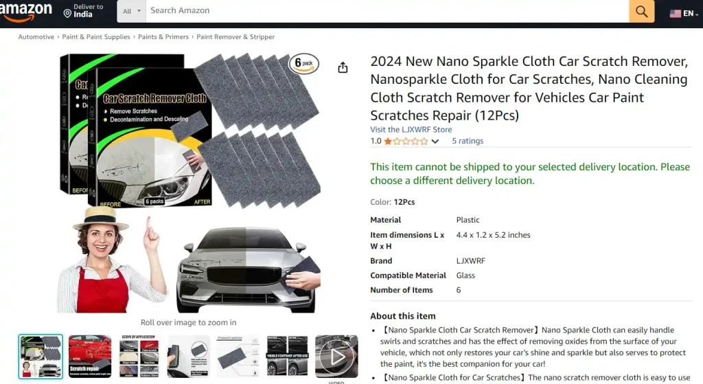 Nano Sparkle Cloth Car Scratch Remover Review