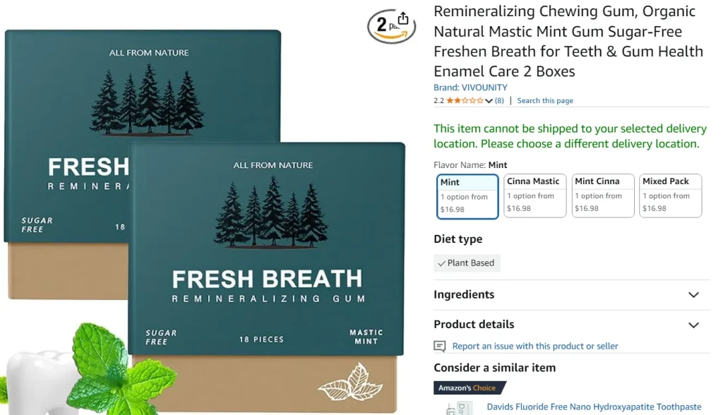 Four Packs Remineralizing Chewing Gum