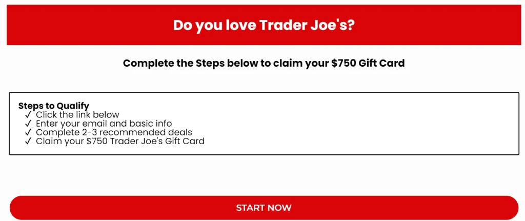 Traderhaul.com 750$ Trader Joe's Gift Card